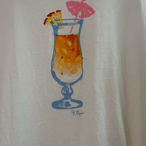 J. Crew White Tee with Colorful Drink Graphic - Picture 2 of 4